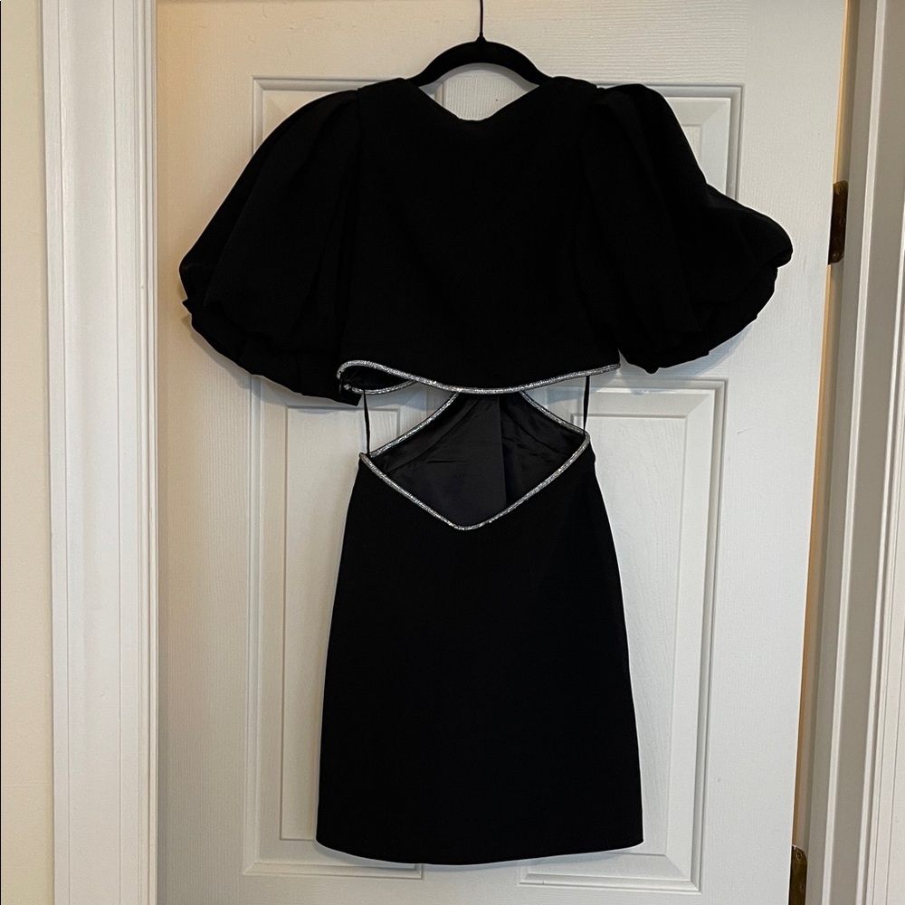 A.L.C. Black Dress with Puff Sleeves and Cutout - Picture 5 of 9